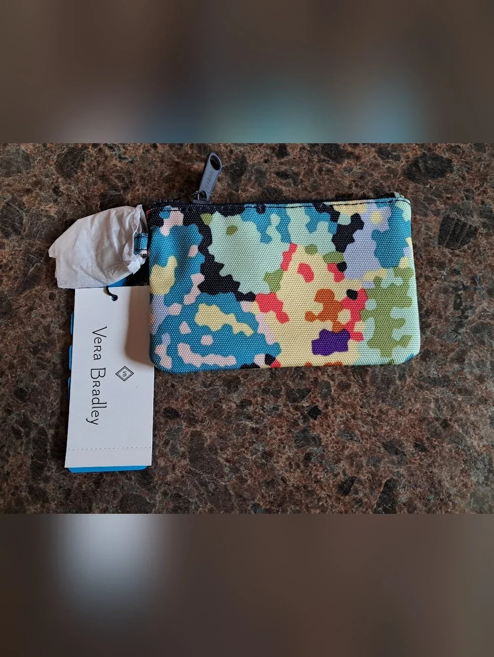 Veta Bradley ReActive Zip ID Case Happy Blooms Cross Stitch BNWT - Picture 2 of 3